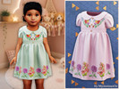 Sims 4 — Toddler - Summer floral embroidery dress by MysteriousOo — A charming toddler dress with puff sleeves, a rounded