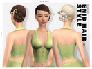 Sims 4 — Enid Bun With French Pin Hairstyle by Leah_Lillith — There is a separate French Pin recolor ONLY accessory that