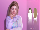 Sims 4 — LEXEL - Midnight child updo ponytail with curly bang by LEXEL_s — 35 swatches