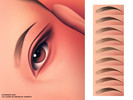 Sims 4 — Petite Soft Eyebrows by cosimetic — This content works seamlessly on both overlay and alpha skins. It features a