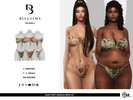 Sims 4 — Snake Print Bandeau Bikini Set by Bill_Sims — This set includes a bikini top with a strapless neckline and a