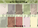 Sims 4 — The Gingham Collection - Wallpaper by Melody27 — Swatches: 17 color options with a mix of soft cream neutrals,