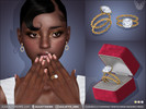Sims 4 — Cushion Cut Diamond Twisted Band Engagement And Wedding Rings Set by feyona — Cushion Cut Diamond Twisted Band