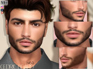 Sims 4 — Cedric Beard by MagicHand — Stubble beard in 13 colors - HQ Compatible.