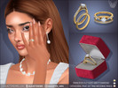 Sims 4 — Princess Cut East-West Diamond Cathedral Pave Setting Engagement And Wedding Rings by feyona — Princess Cut