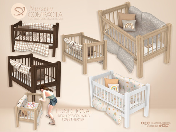Sims 4 — Compacta Nursery Infant Baby Crib by SIMcredible! — A beautiful, unexpected surprise has brought a little more