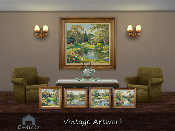Sims 4 — Vintage Artwork by Emerald — Vintage artwork refers to original works,capturing the aesthetic,cultural values