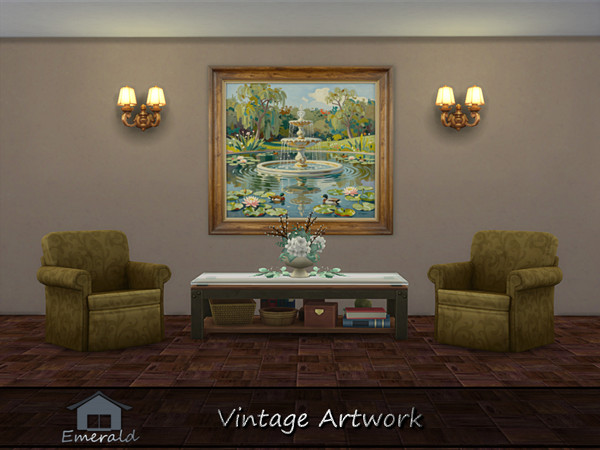 Sims 4 — Vintage Artwork2 by Emerald — Vintage artwork refers to original works,capturing the aesthetic,cultural values