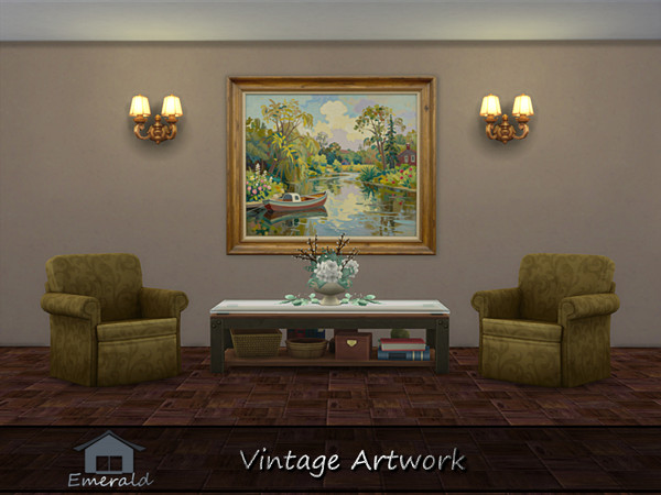 Sims 4 — Vintage Artwork4 by Emerald — Vintage artwork refers to original works,capturing the aesthetic,cultural values