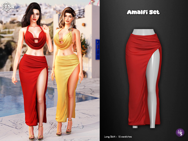 Sims 4 — Long Skirt by WisteriaSims — Includes: