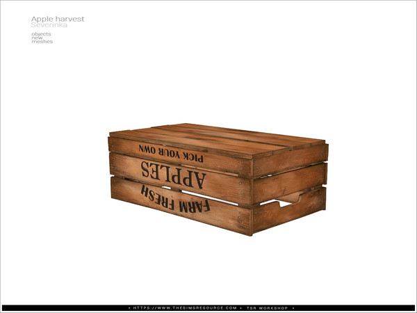 Sims 4 — Apples box table by Severinka_ — A set of decor for a fall setting.
