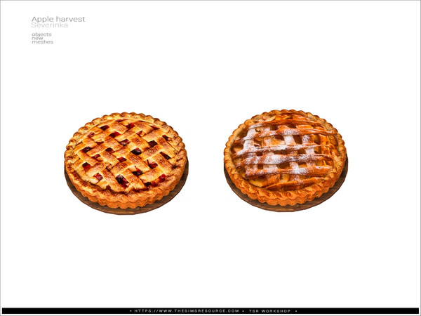 Sims 4 — Apples pie by Severinka_ — A set of decor for a fall setting.