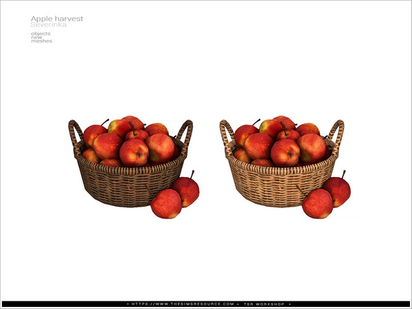Sims 4 — Apples small basket by Severinka_ — A set of decor for a fall setting.