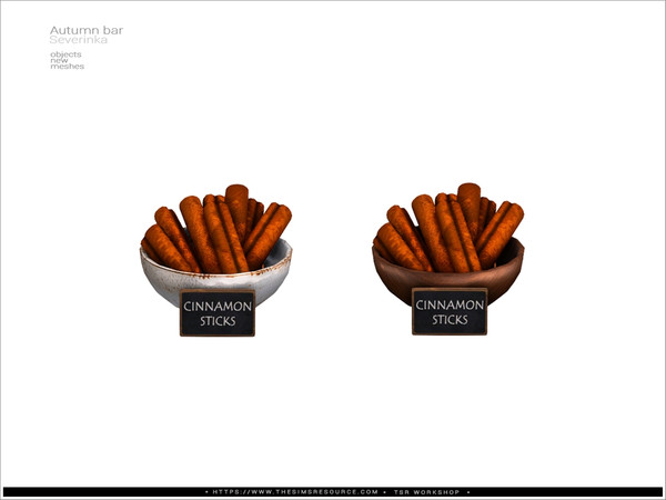 Sims 4 — Autumn Bar bowl cinnamon by Severinka_ — A fall bar decor set.