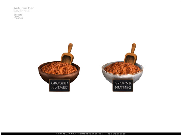 Sims 4 — Autumn Bar bowl nutmeg by Severinka_ — A fall bar decor set.