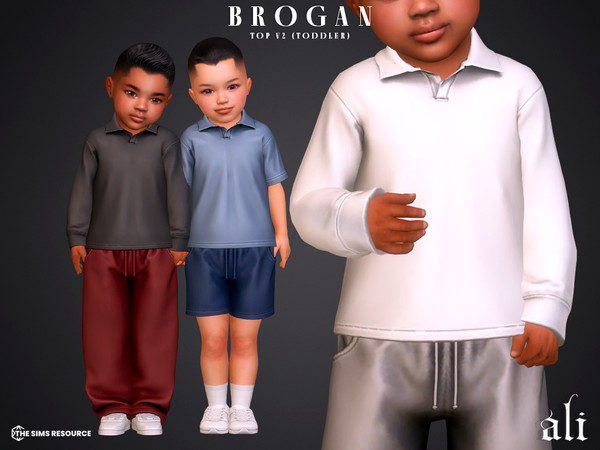 Sims 4 — BROGAN top v2 - toddler by ali1 — 2x Polo Top, Pants and Shorts