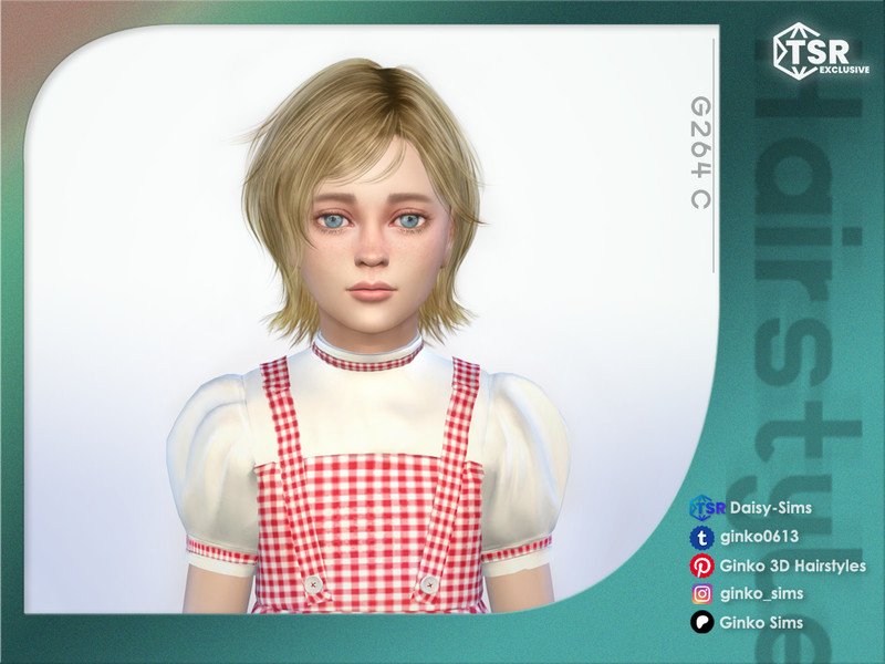 Sims 4 short and bob hairstyle CC Short Bob Hair for Children by Daisy-Sims