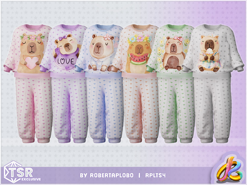 Sims 4 pajama CC Capybara Pajama Infant Bottom by RobertaPLobo