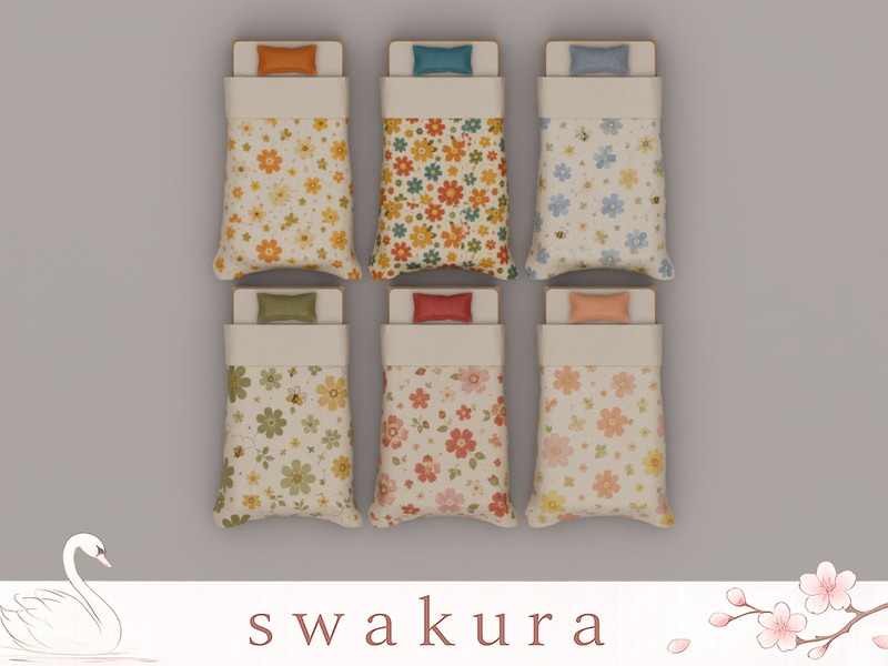 Sims 4 functional object CC HONEY Meadow Toddler Bed by Swakura