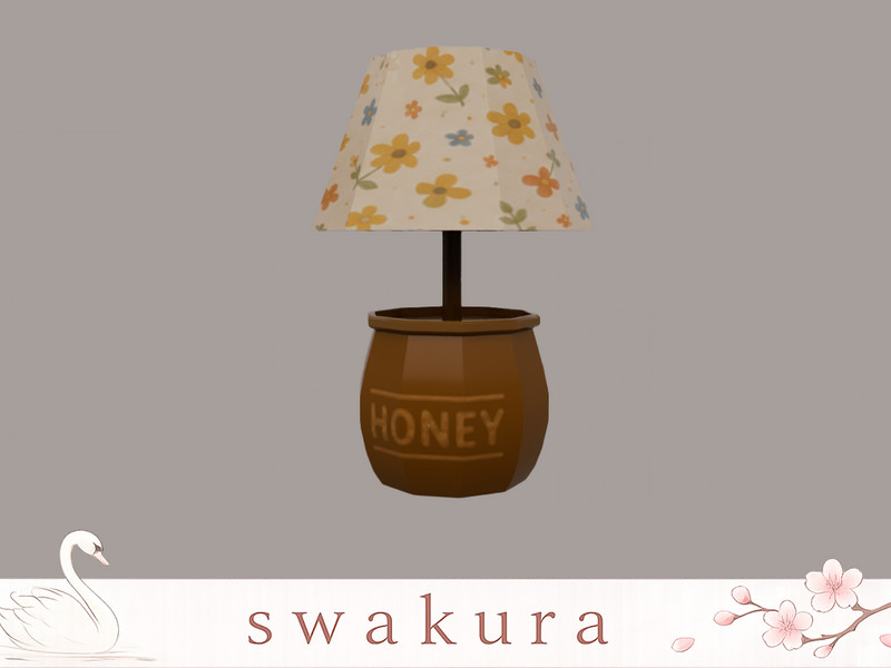Sims 4 lighting fixture CC HONEY Pot Table Lamp by Swakura