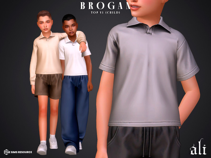 Sims 4 kids clothing CC BROGAN top v1 - child by ali1