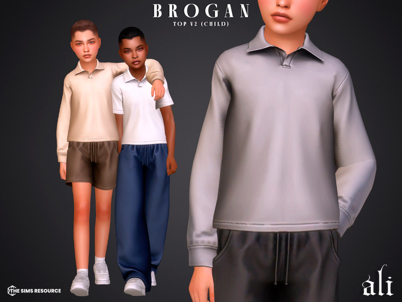 Sims 4 kids clothing CC BROGAN top v2 - child by ali1