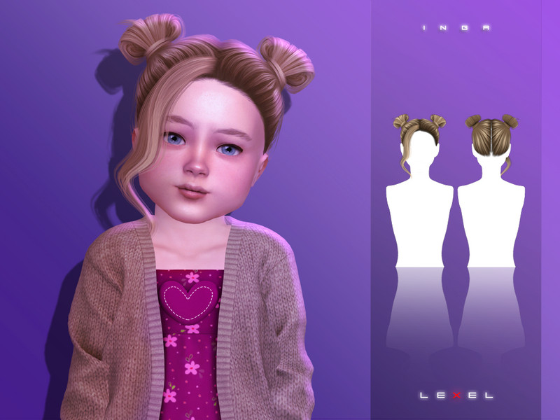 Sims 4 infant toddler and child hairstyle CC LEXEL_Inga_toddler by LEXEL_s