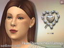 Sims 4 — Heart Diamond Stud Earrings by SunflowerPetalsCC — A pair of stud earrings in the shape of two hearts. Comes in