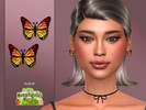 Sims 4 — Countryside Butterfly Earrings by Suzue — New Mesh (Suzue)