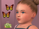 Sims 4 — Countryside Butterfly Earrings Infant by Suzue — New Mesh (Suzue)