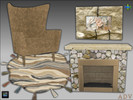 Sims 4 — ADV-Mabra TEN s4NookSet by MABRA2 — Set includes livingchair, fireplace, rug and painting