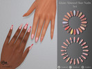 Sims 4 — Glam Almond Star Nails by LVNDRCC — Set of long and short almond manicure with geometric details and metal star