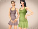 Sims 4 — Mauree dress by wijiwan — Cowl neck dress, Y2K style