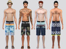 Sims 4 — Waves Board Shorts by McLayneSims — TSR EXCLUSIVE