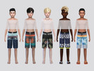 Sims 4 — Waves Board Shorts Boys by McLayneSims — TSR EXCLUSIVE
