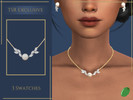 Sims 4 — Bridal Pearl Necklace by Pitted0live — Large pearl and diamond pendant Custom catalog image
