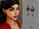 Sims 4 — Blood Red Butterfly Statement Earrings by Glitterberryfly — A butterfly statement earring with ruby gemstones