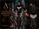 Sims 4 — Duchess Dementia Gown by AbendsternCC — A dark, elegant gown inspired by Duchess Dementia Gown, featuring