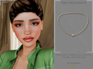 Sims 4 — Golden Farfalle Pasta Pearl Necklace by Glitterberryfly — Golden Farfalle Pasta Pearl Necklace