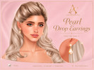 Sims 4 — Pearl Drop Earrings by AbendsternCC — Elegant gold drop earrings featuring luminous pearl details, perfect for