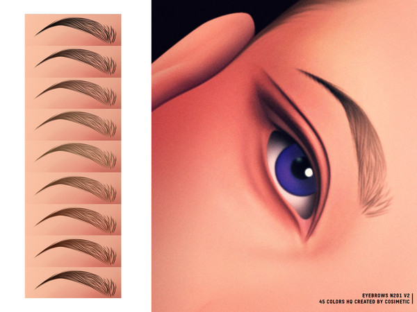 Sims 4 — Elaris Brows V2 by cosimetic — A softer and more refined brow style with a delicate and feminine appearance.