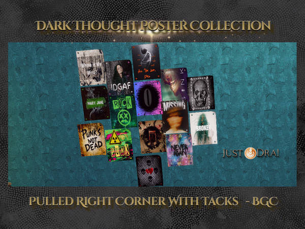 Sims 4 — Dark Thoughts - Poster Set 3 |  JustDraven Grunge Poster by Draven298 — A couple weeks ago when I was in a shit