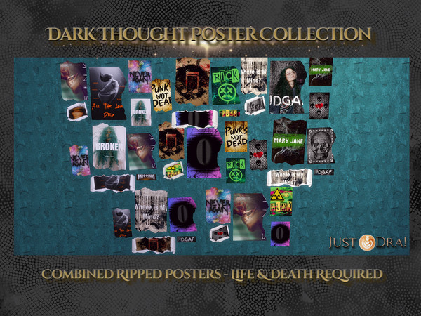 Sims 4 — Dark Thoughts - Poster Set 4  |  JustDraven Grunge Poster by Draven298 — A couple weeks ago when I was in a shit