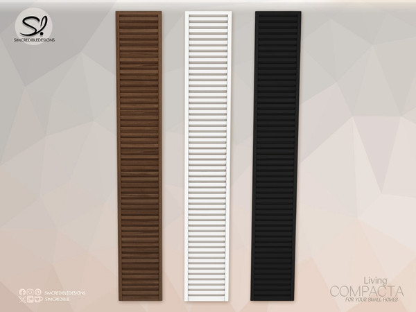 Sims 4 — Compacta Living- Slat Wall Panel Short by SIMcredible! — Although we know we closed Compacta series last week