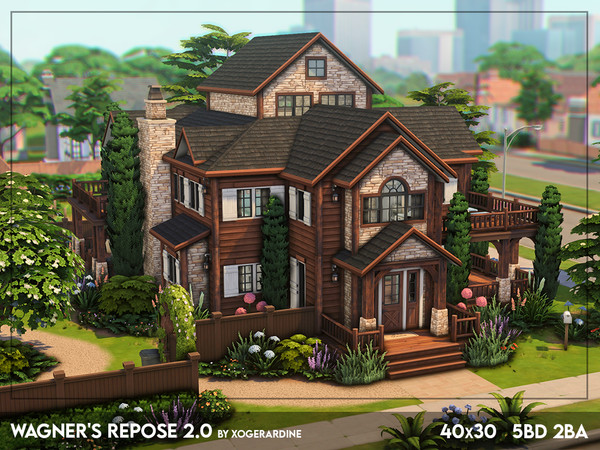 Sims 4 — Wagner's Repose 2 - NO CC by xogerardine — Another remaster from Sunset Valley! It's my second attempt at