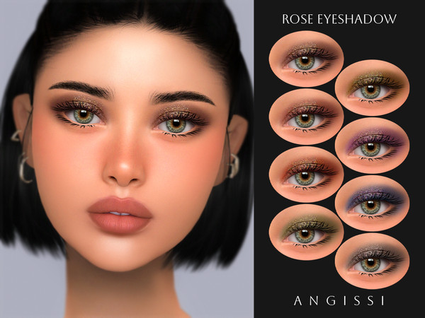 Sims 4 — Rose Eyeshadow by ANGISSI — PREVIEWS MADE USING HQ MOD 8 colors