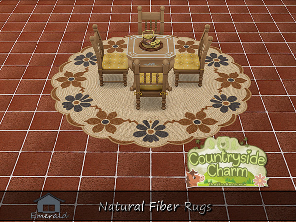 Sims 4 — Natural Fiber Rugs 1 by Emerald — Natural fiber rugs are made from the stiff,coarse fibers of the agave plant.