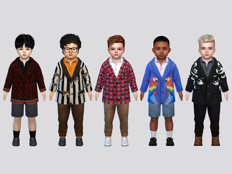 Sims 4 toddler boy clothing CC Rocco Suit Jacket Toddler by McLayneSims