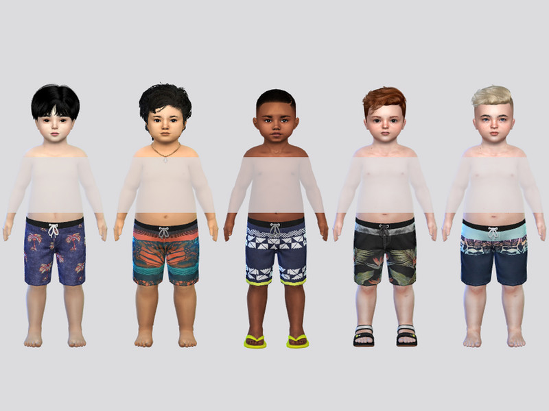 Sims 4 toddler boy clothing CC Waves Board Shorts Toddler by McLayneSims