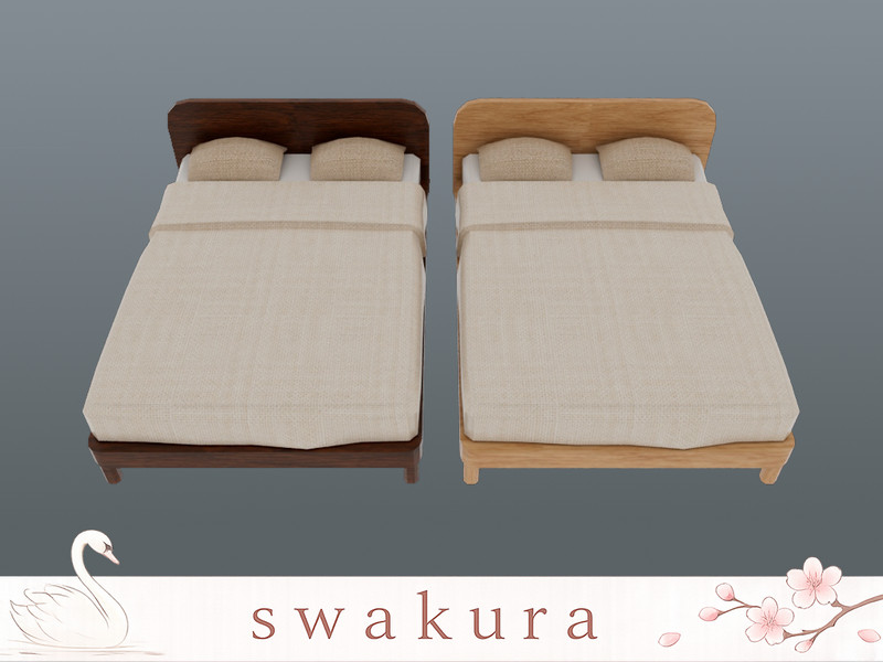 Sims 4 functional object CC NORD Bed by Swakura